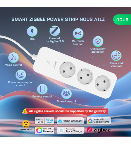 Smart ZigBee Power Strip NOUS A11Z