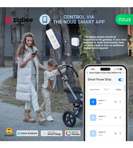 Smart ZigBee Power Strip NOUS A11Z
