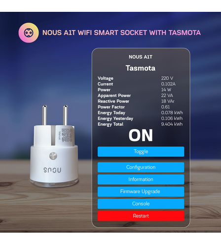 Nous A1T WiFi Smart Socket with Tasmota (2pcs)