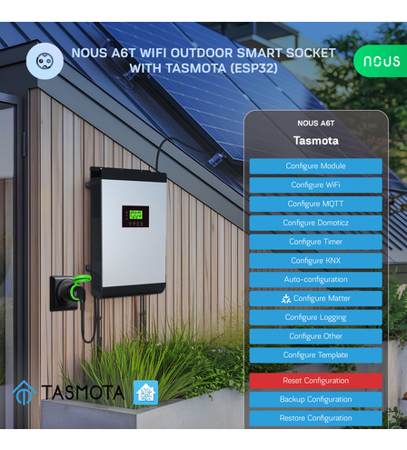 Nous A6T WiFi Outdoor Smart Socket with Tasmota (2pcs)