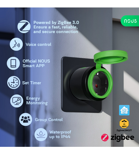 Nous A6Z ZigBee Outdoor Smart Socket (2pcs)