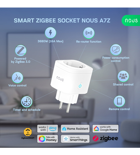 Smart ZigBee Socket NOUS A7Z (4pcs)
