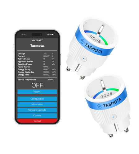 Nous A8T WiFi Smart Socket with Tasmota (ESP32) (2pcs)