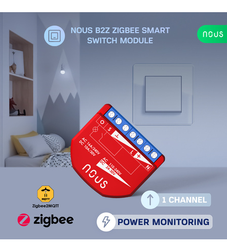 Nous B2Z ZigBee Smart Switch Module (1 channel, with PM)