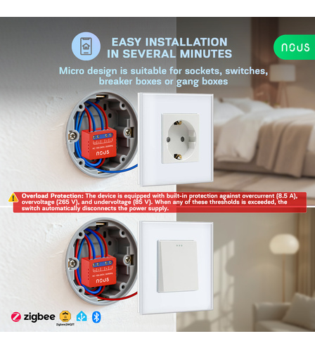 Nous B5Z ZigBee MINI Smart Switch Module (1 channel, with PM)