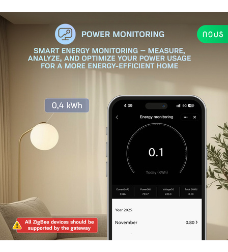 Nous B5Z ZigBee MINI Smart Switch Module (1 channel, with PM)