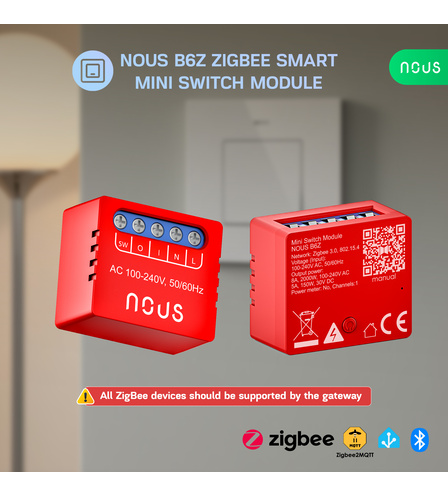 Nous B6Z ZigBee MINI Smart Switch Module (1 channel, no PM)