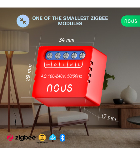 Nous B6Z ZigBee MINI Smart Switch Module (1 channel, no PM)