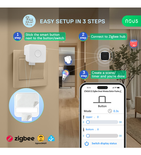 NOUS C2 ZigBee Smart Wireless Button Pusher