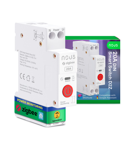 Nous D2Z - Zigbee DIN Smart Switch 20A