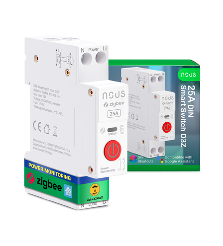 Nous D3Z - Zigbee DIN Smart Switch 25A