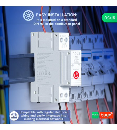 NOUS D6 WiFi DIN Smart Switch 1-63A