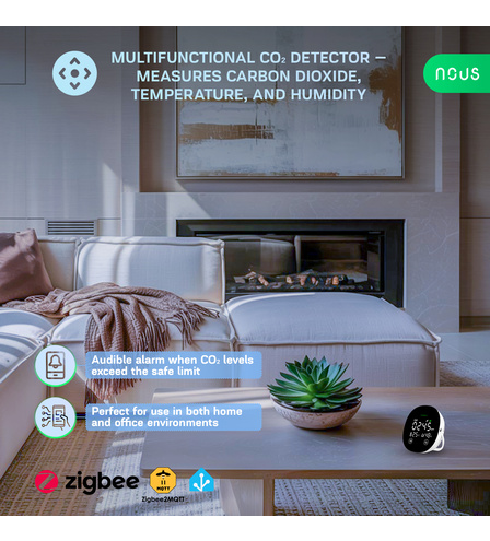 NOUS E10 ZigBee Smart CO₂, Temperature &amp; Humidity Detector