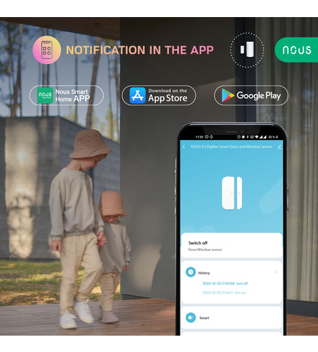 NOUS E3 ZigBee Smart Door and Window Sensor 