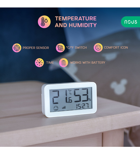 NOUS E6 LCD ZigBee Smart Temperature and Humidity Sensor