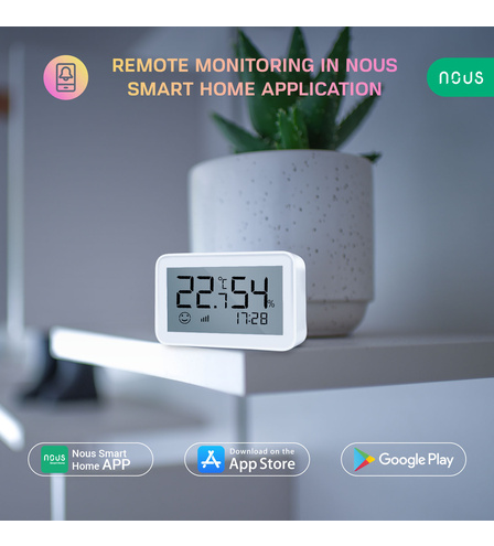 NOUS E6 LCD ZigBee Smart Temperature and Humidity Sensor