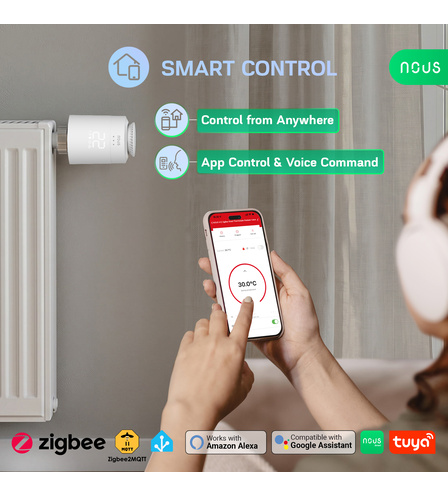 NOUS H1Z ZigBee Smart Thermostatic Radiator Valve - TRV  (3pcs)