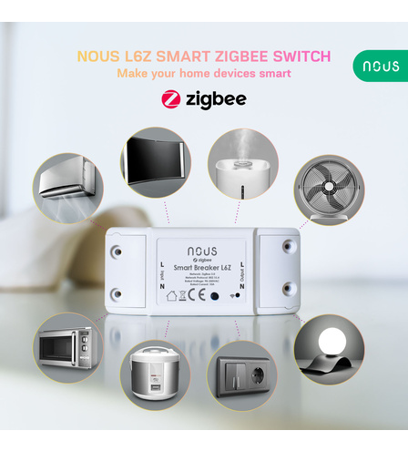 NOUS L6Z ZigBee Smart Switch Breaker with Power Monitoring