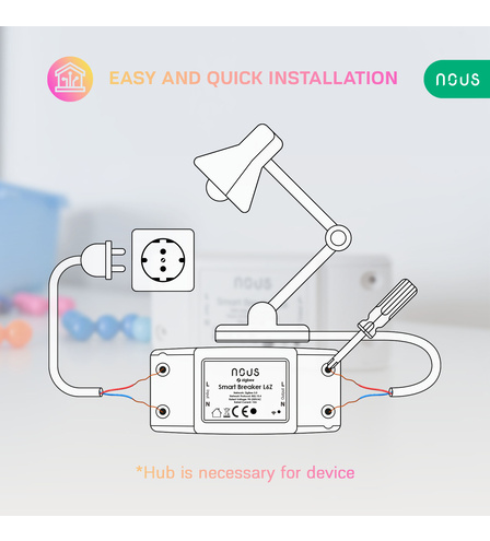 NOUS L6Z ZigBee Smart Switch Breaker with Power Monitoring