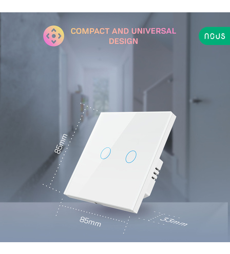 Nous LZ2 Smart ZigBee Touch (L+N/L) 2 channel Light Switch