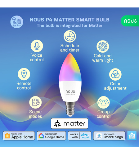 NOUS P4 Smart Matter Bulb RGB E14 (2pcs)