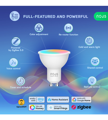 NOUS P8Z ZigBee Smart Bulb RGB GU10 (3pcs)