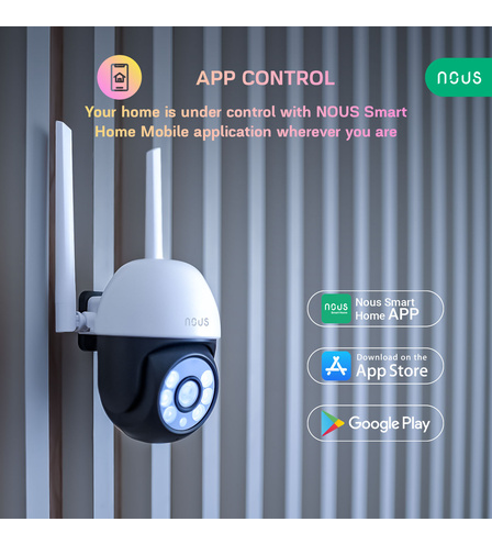 NOUS W6 Smart WiFi PTZ Outdoor Mini IP Camera 3MP